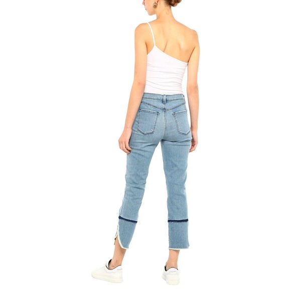 J BRAND Ruby High Rise Cigarette Curved Raw Hem Cropped Ankle Jeans Size 27 - Picture 2 of 9